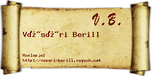 Vásári Berill névjegykártya